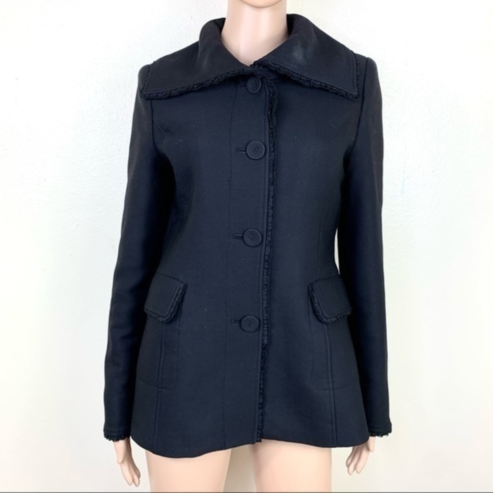 Cole Haan Women suit jacket Black Sz 4 virgin oil